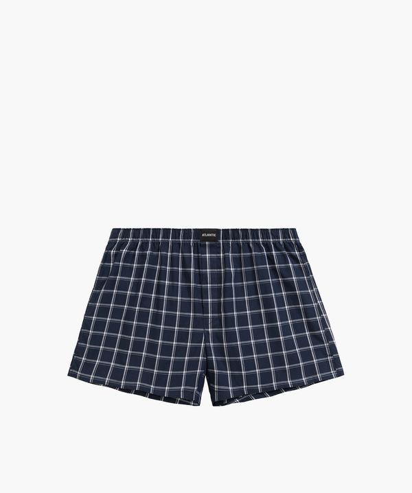 Atlantic Men's loose boxers ATLANTIC - dark blue with checkered pattern