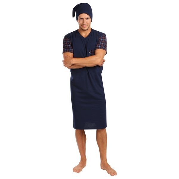 Foltýn Men's nightgown Foltýn dark blue oversized