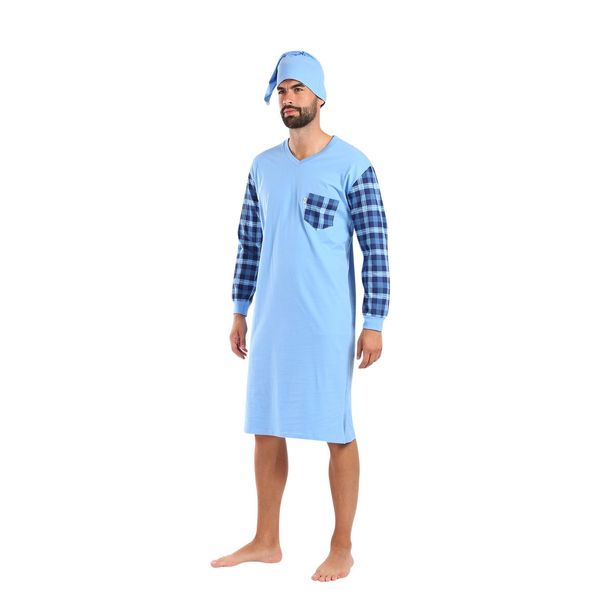 Foltýn Men's nightshirt Foltýn blue oversized