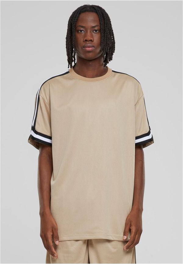 UC Men Men's Oversized Stripes Mesh T-Shirt - unionbeige