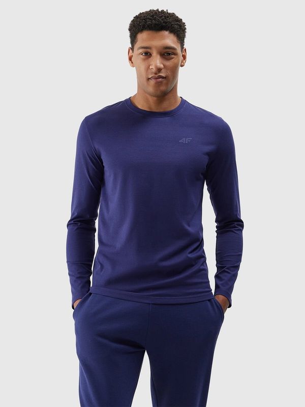 4F Men's Plain 4F Long Sleeves T-Shirt - Navy Blue
