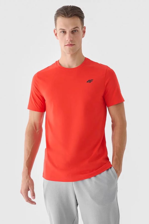 4F Men's Plain T-Shirt With Logo 4F Orange 4FWMM00TTS