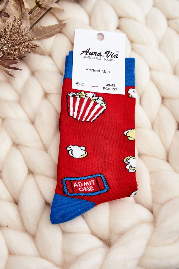 Kesi Men's Popcorn Pattern Socks Red