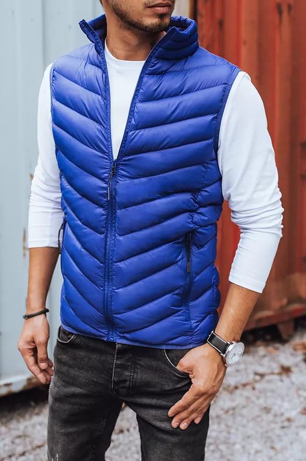 DStreet Men's quilted vest dark blue Dstreet z