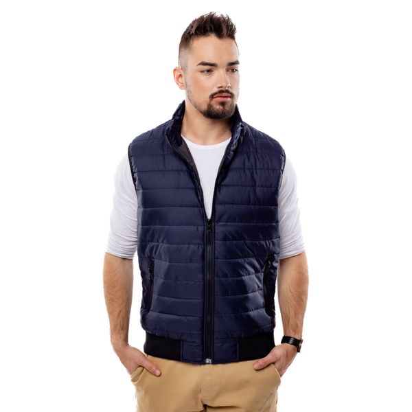 Glano Men's quilted vest GLANO - dark blue