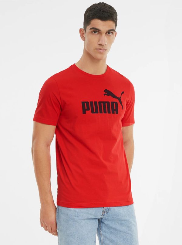 Puma Men's Red T-Shirt Puma Ess - Men