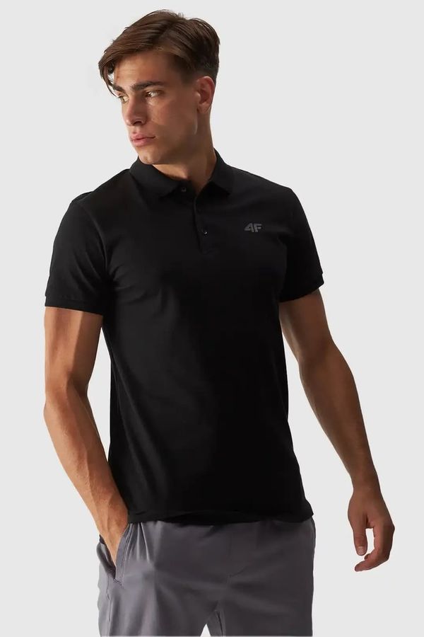 4F Men's Regular Polo Shirt With Logo 4F Black 4FWMM00TPT