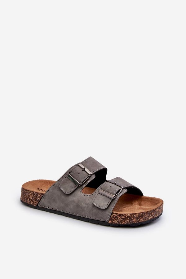 Kesi Men's slippers with cork soles, grey Rosawia