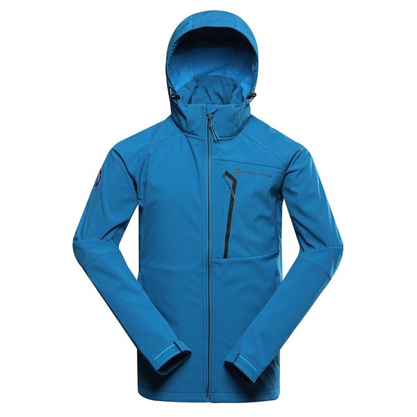 ALPINE PRO Men's softshell jacket with membrane ALPINE PRO HOOR mykonos blue