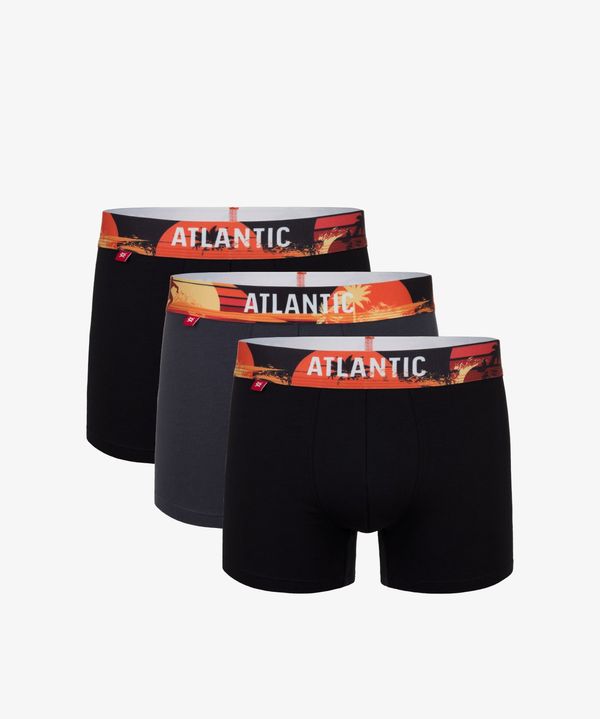 Atlantic Men's Sport Boxers ATLANTIC 3Pack - grey/black