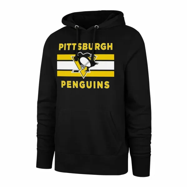 47 Brand Men's Sweatshirt 47 Brand NHL Pittsburgh Penguins BURNSIDE Pullover Hood