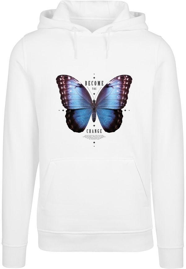 Mister Tee Men's sweatshirt Become The Change Butterfly Hoody white