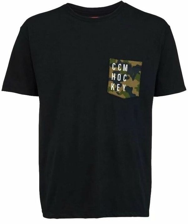 CCM Men's T-shirt CCM CAMO POCKET S/S TEE Black L