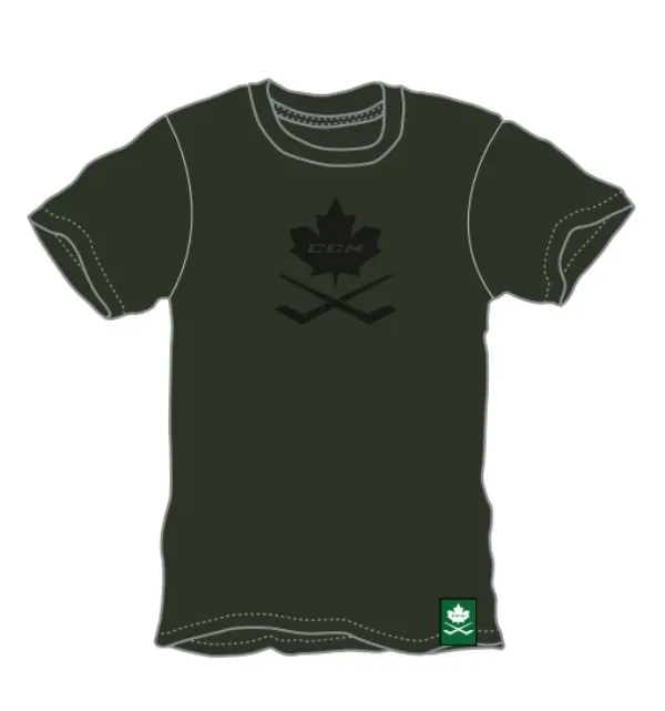 CCM Men's T-shirt CCM NOSTALGIA LEAF S/S TEE SR DARK GREEN