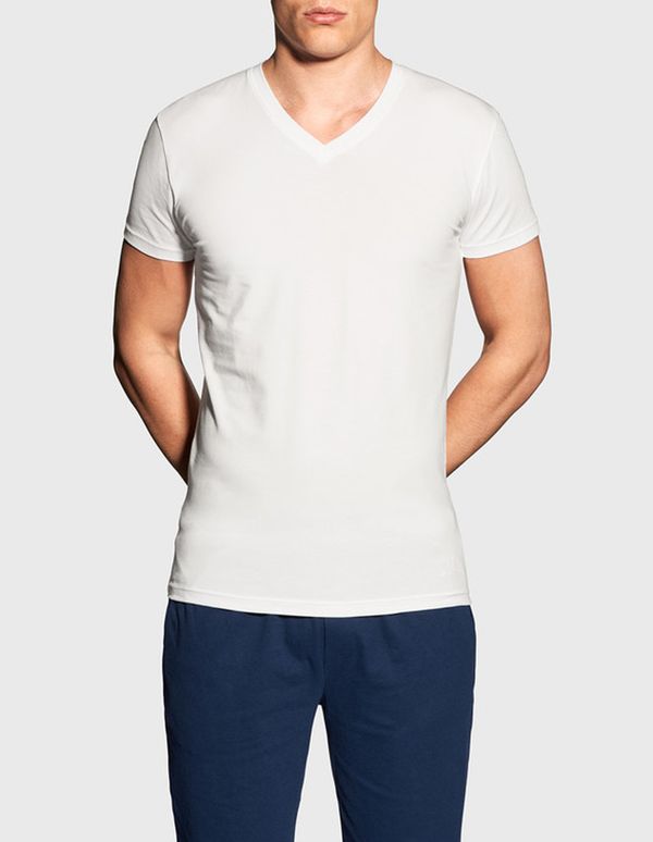Gant Men's T-shirt Gant V neck white