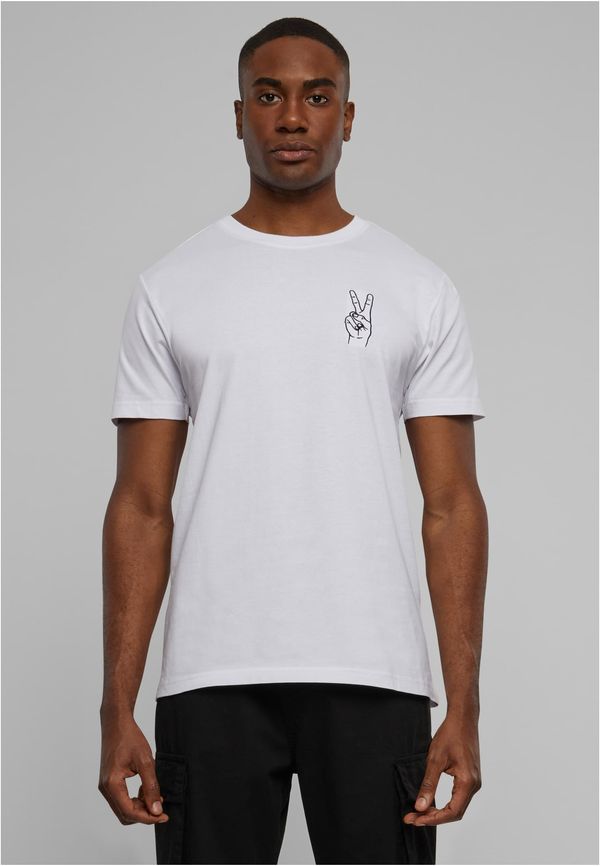 MT Men Men's T-shirt Peace Sign EMB - white