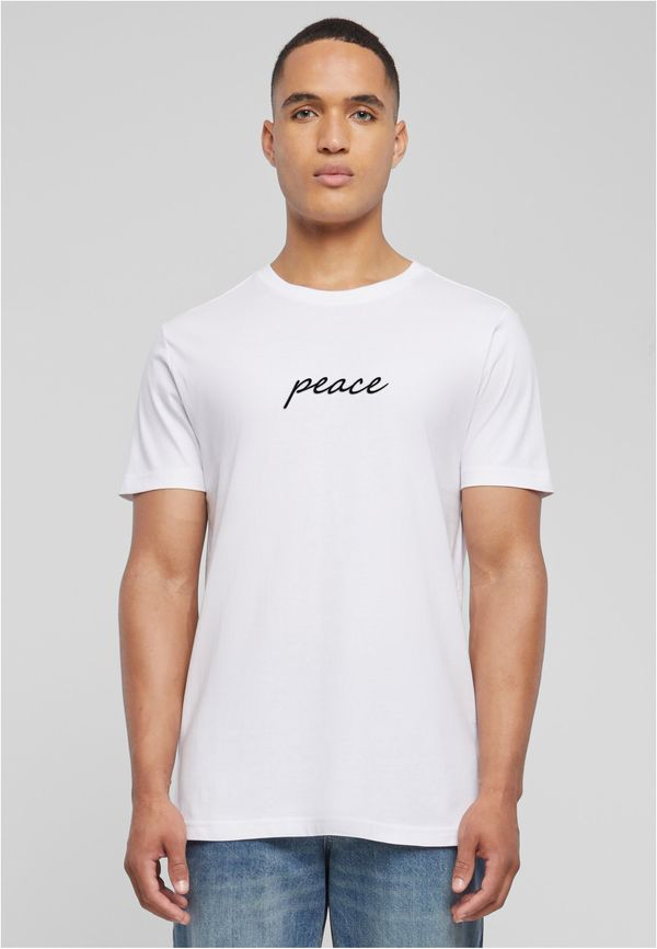 Mister Tee Men's T-shirt Peace Wording EMB white