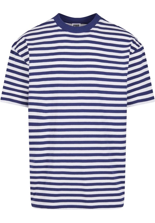 Urban Classics Men's T-shirt Regular Stripe - white/navy blue