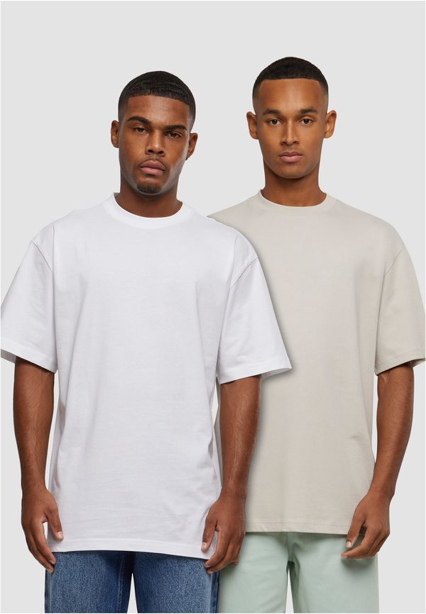 Urban Classics Men's T-shirts UC Tall Tee 2-Pack - beige+white
