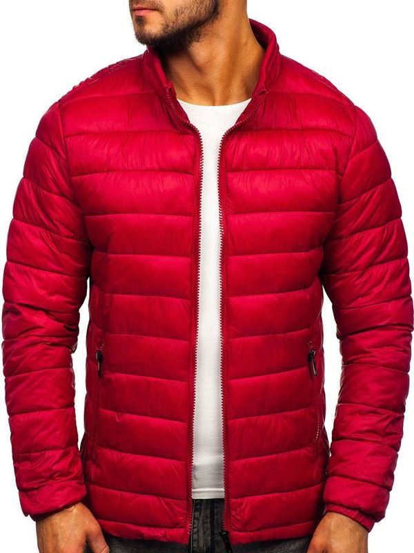 Kesi Men's transitional quilted jacket 1119 - dark red,