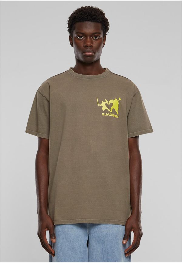 MT Upscale Men's Ultraprovocateur Acid Heavy Oversize T-Shirt - Dark Khaki