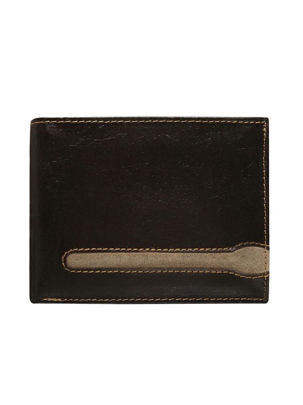 Fashionhunters Men's wallet of brown color made of genuine leather