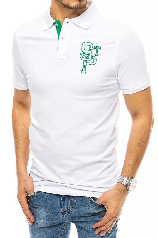 DStreet Men's white polo shirt with Dstreet embroidery