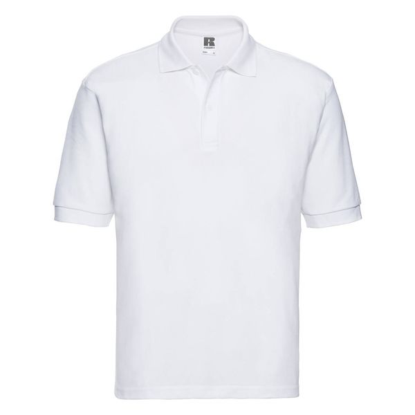 RUSSELL Men's White Polycotton Polo Shirt Russell