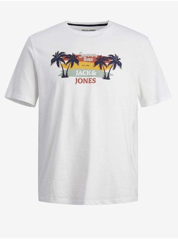 Jack & Jones Men's White T-Shirt Jack & Jones Summer - Men's