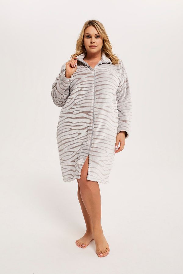 Italian Fashion Meru women's bathrobe with long sleeves - grey