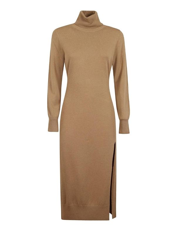 Michael Kors Michael Kors Dress - TURTLE NK SLIT MIDI DRS beige