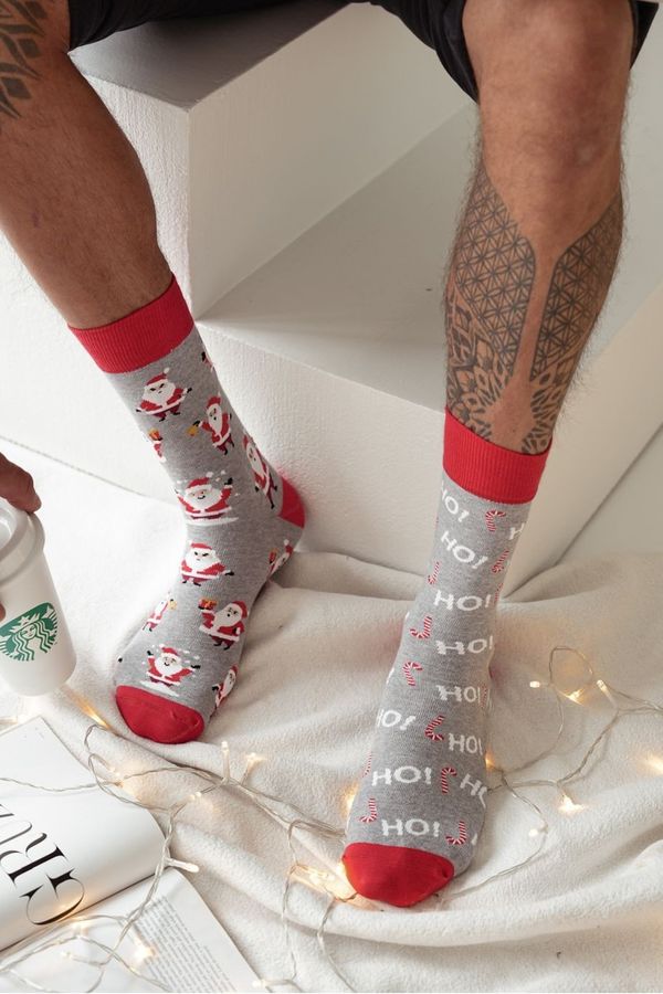 Milena Milena Men's Christmas Socks Santa Grey