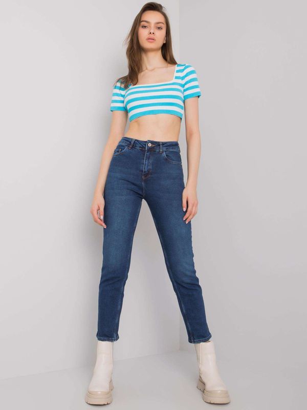 Fashionhunters Millbrook Blue Skinny Jeans