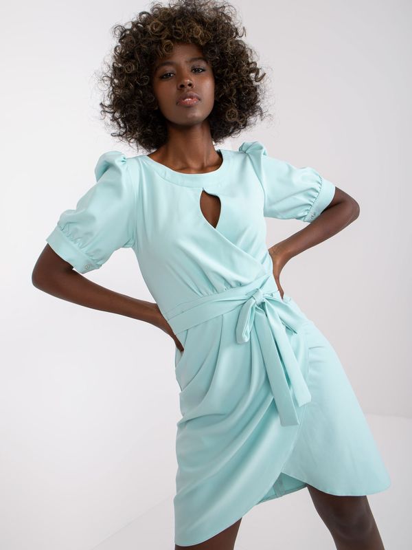Fashionhunters Mint cocktail dress with short sleeves from Severin