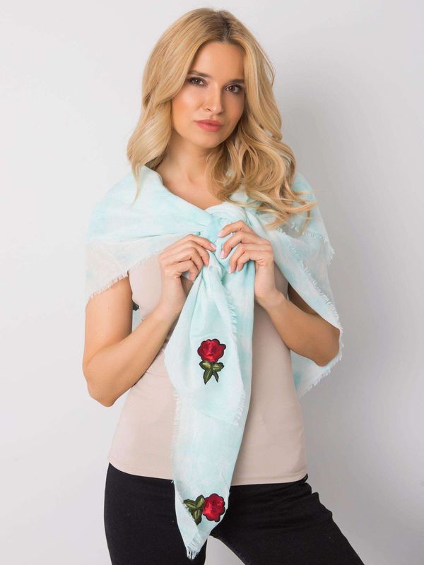 Fashionhunters Mint women's scarf with colorful patches