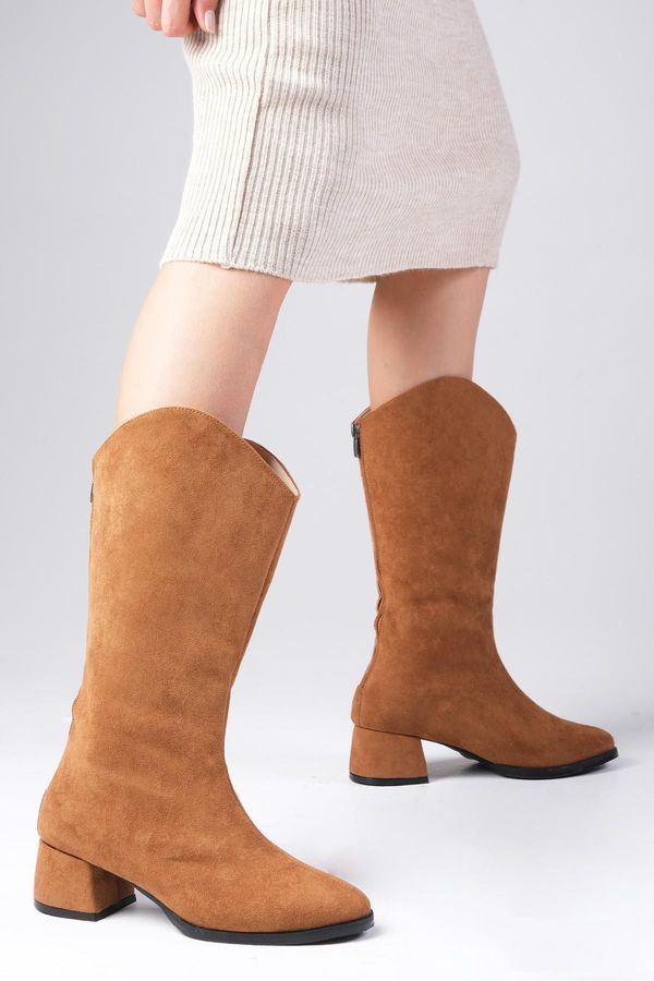 Mio Gusto Mio Gusto Fabia Women's Tan Suede Boots