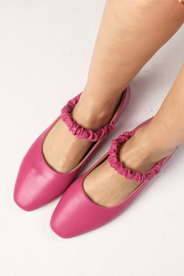 Mio Gusto Mio Gusto Hailey Genuine Leather Fuchsia Women's Daily Ballerina Shoes