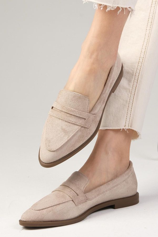 Mio Gusto Mio Gusto River Beige Women's Loafers Casual Flat Shoes