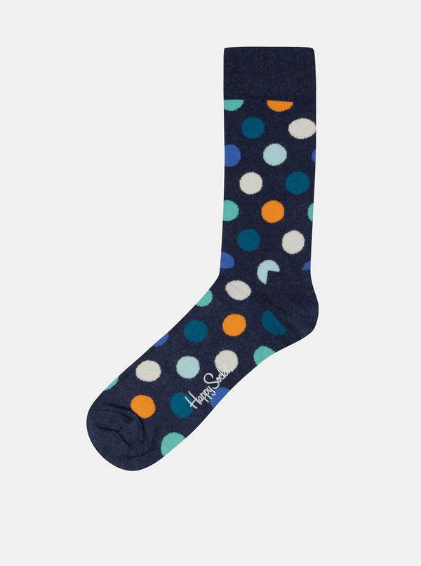 Happy Socks Modré ponožky s barevnými puntíky Happy Socks Big Dots