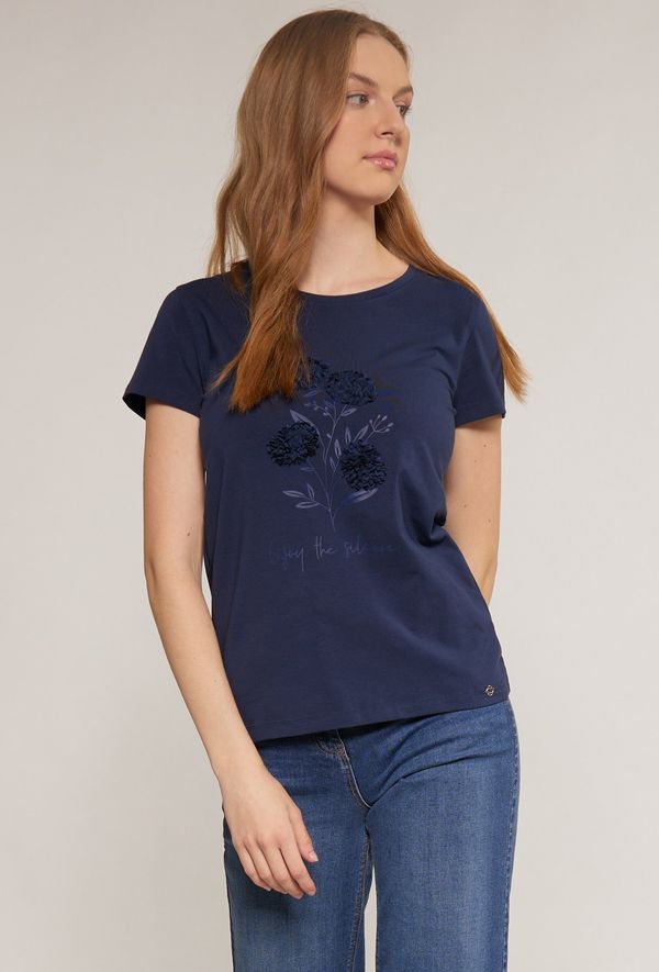 MONNARI MONNARI Woman's T-Shirts T-Shirt With Decorative Panel Navy Blue