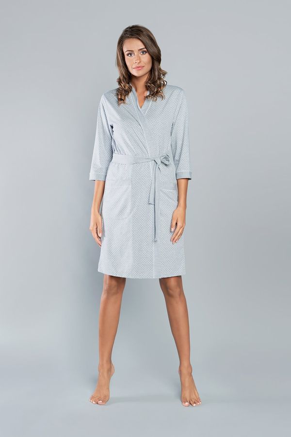 Italian Fashion Montana bathrobe with 3/4 sleeves - melange