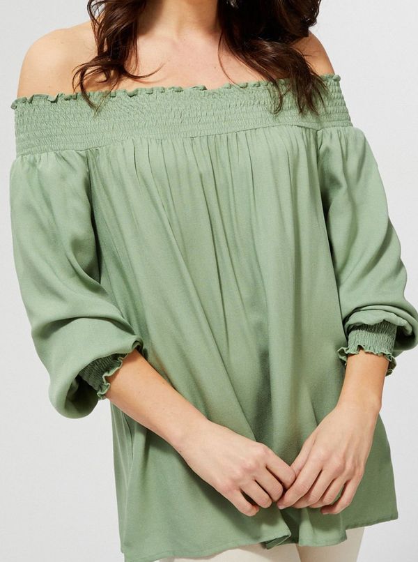 Moodo Moodo Olive Top with Exposed Shoulders - Women