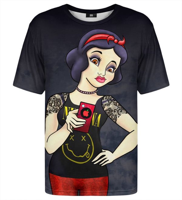 Mr. GUGU & Miss GO Mr. GUGU & Miss GO Unisex's Snow White Selfie T-Shirt Tsh2191