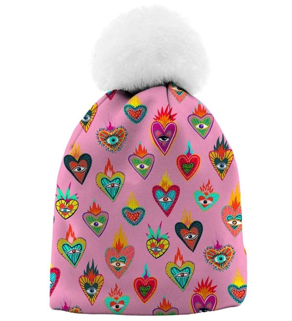 Mr. GUGU & Miss GO Mr. GUGU & Miss GO Woman's Mexican Hearts Beanie WB21WH 1859