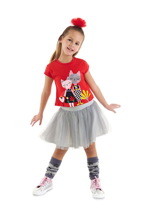 mshb&g mshb&g Bro Cats Girls Kids T-shirt Tulle Tutu Skirt Suit