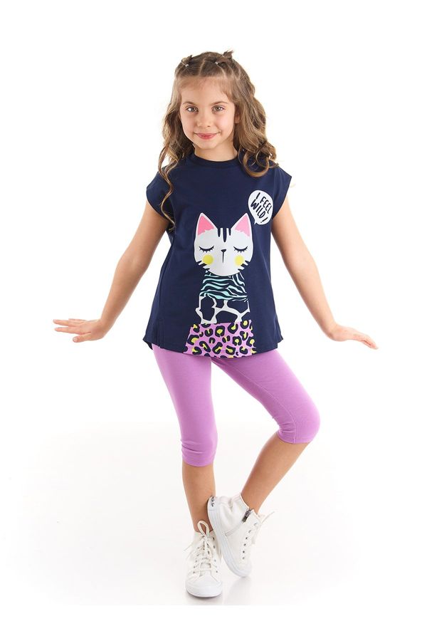 mshb&g mshb&g Forest Cat Girl's T-shirt Lilac Tights Set