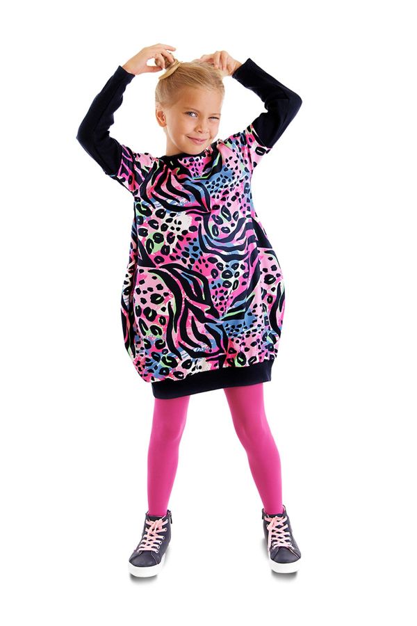 mshb&g mshb&g Leopard Patterned Pink Navy Blue Girl's Dress