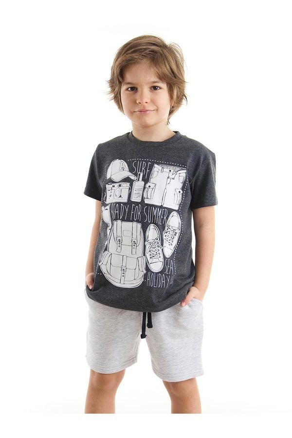 mshb&g mshb&g Ready Boys' Dark Gray T-shirt with Gray Shorts Set