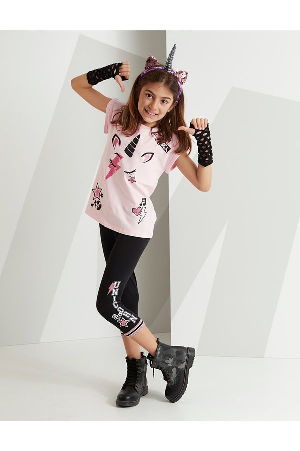 mshb&g mshb&g Rocker Unicorn Girls T-shirt Capri Shorts Set