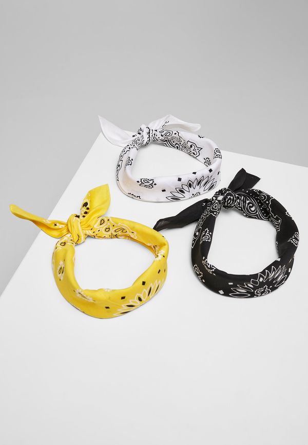 Urban Classics Accessoires Multicolor Scarf 3-Pack Black+Yellow+White